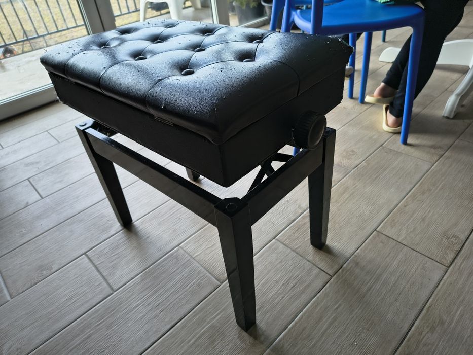Ława do pianina czarna regulowana