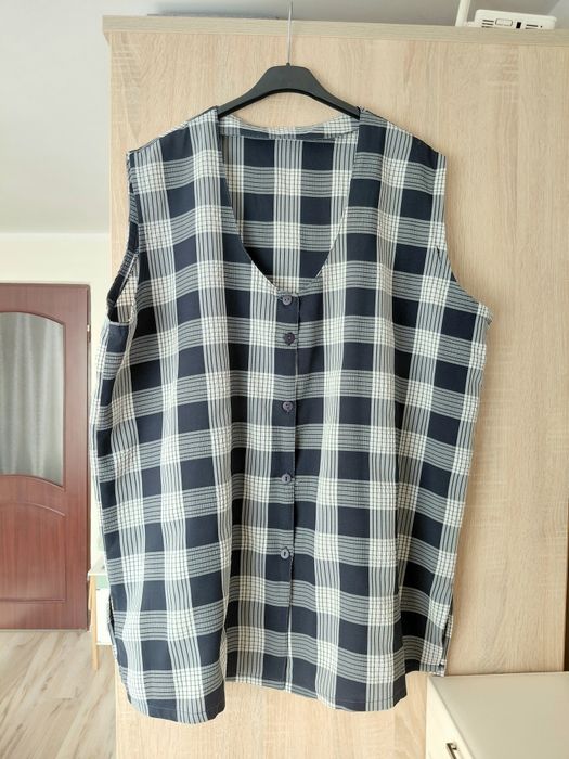 Koszula damska w kratkę rozpinana 5xl