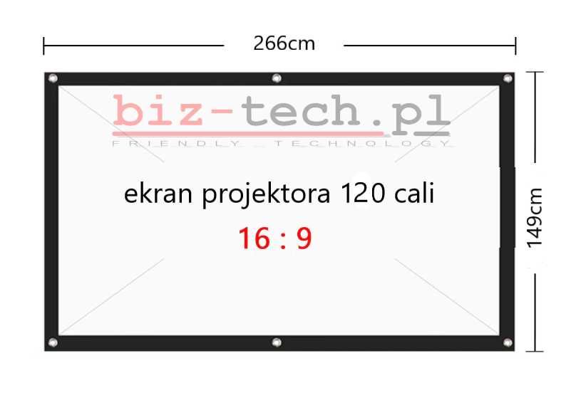 Ekran projektora 120 cali składany NOWY PL 24h