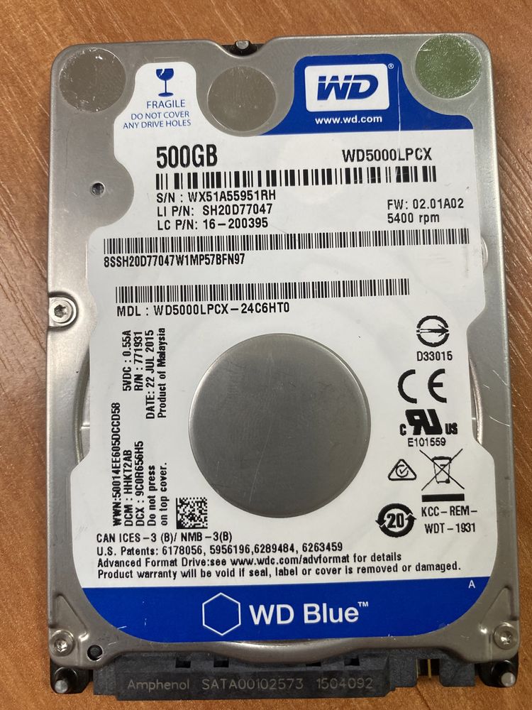 Жорсткий диск до ноутбука HDD 500 gb