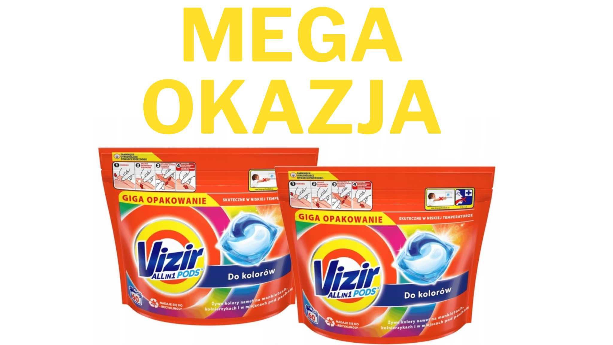 MEGA OKAZJA - 2x Kapsułki do prania VIZIR ALL in 1 Pods Color - 60 szt