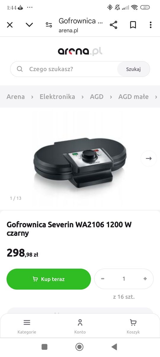 Nowa gofrownica Severin,1200W