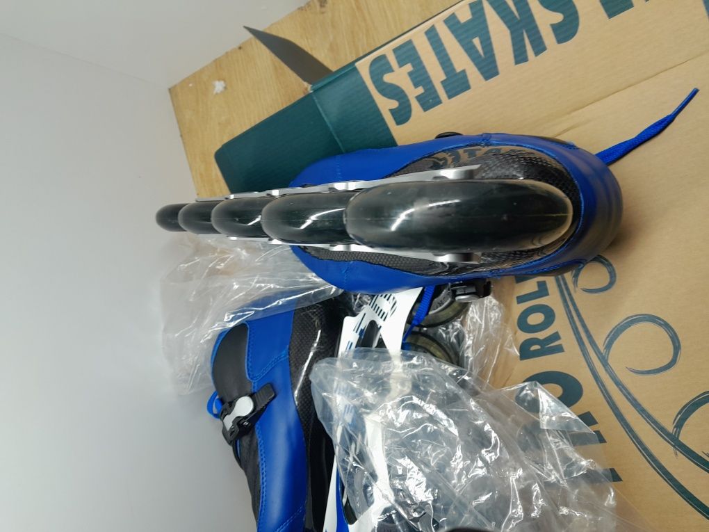 Rolki pro acro speed 5 kółek niebiesko czarne rozmiar 41 dł. 26cm