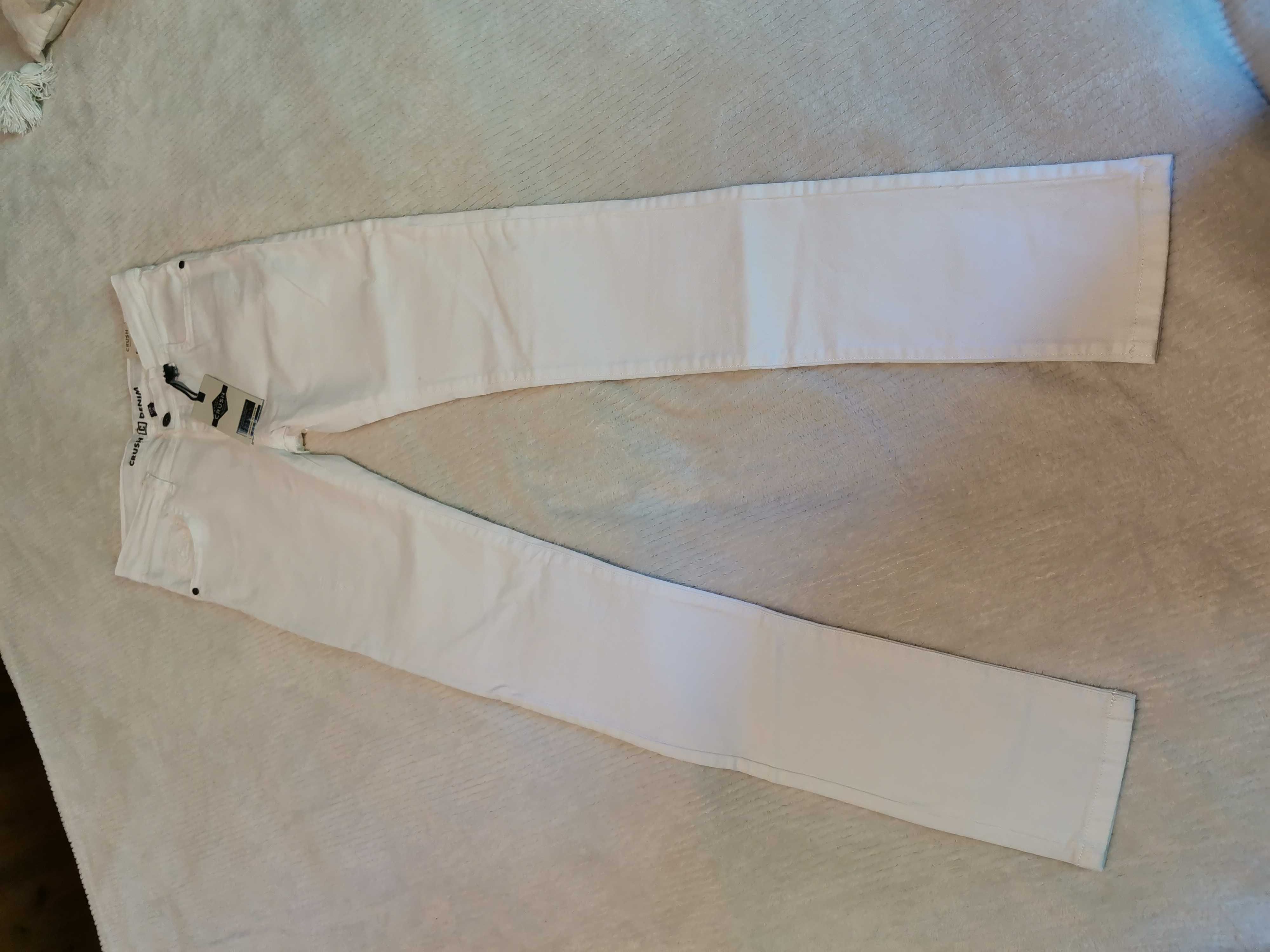 Nowe spodnie z metką dziewczęce 176 16 białe przetarcia