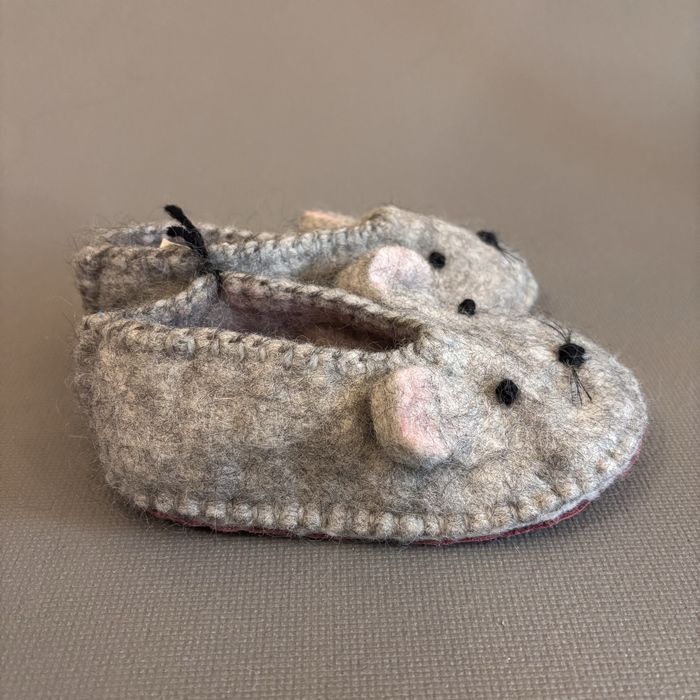Капці Тапки дитячі ручної роботи натуральна вовна мишка EESTI KÄSITOO