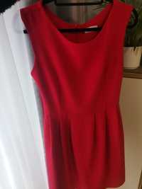 Rozkloszowana czerwona sukienka damska S