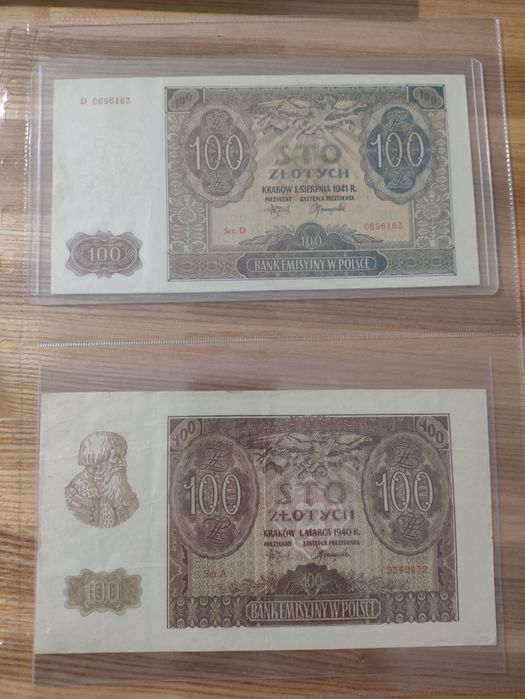 Banknoty 1940r- 1941r  100zł