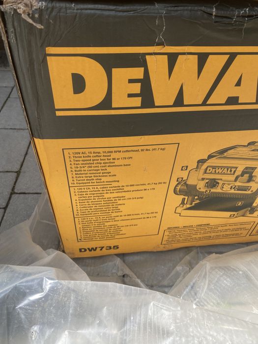Dewalt dw 735 grubosciowka nowa