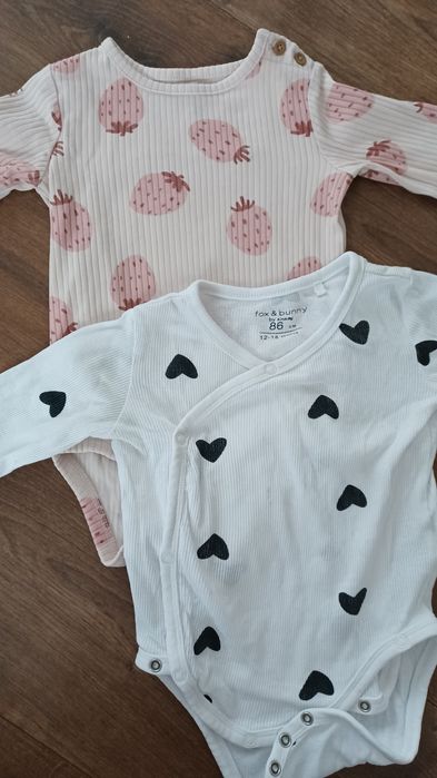 Zestaw 2x body prążek długi rękaw 86