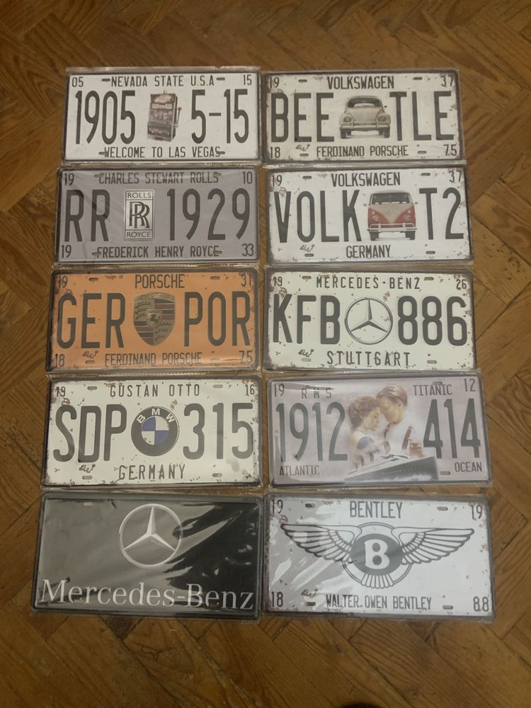 Placas decorativas metalicas