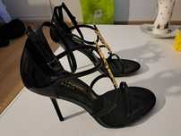 Buty damskie, sandały, czarne, rozmiar 40, YSL, Yves Saint Laurent