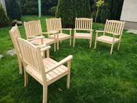 Krzesła fotele ogrodowe dębowe