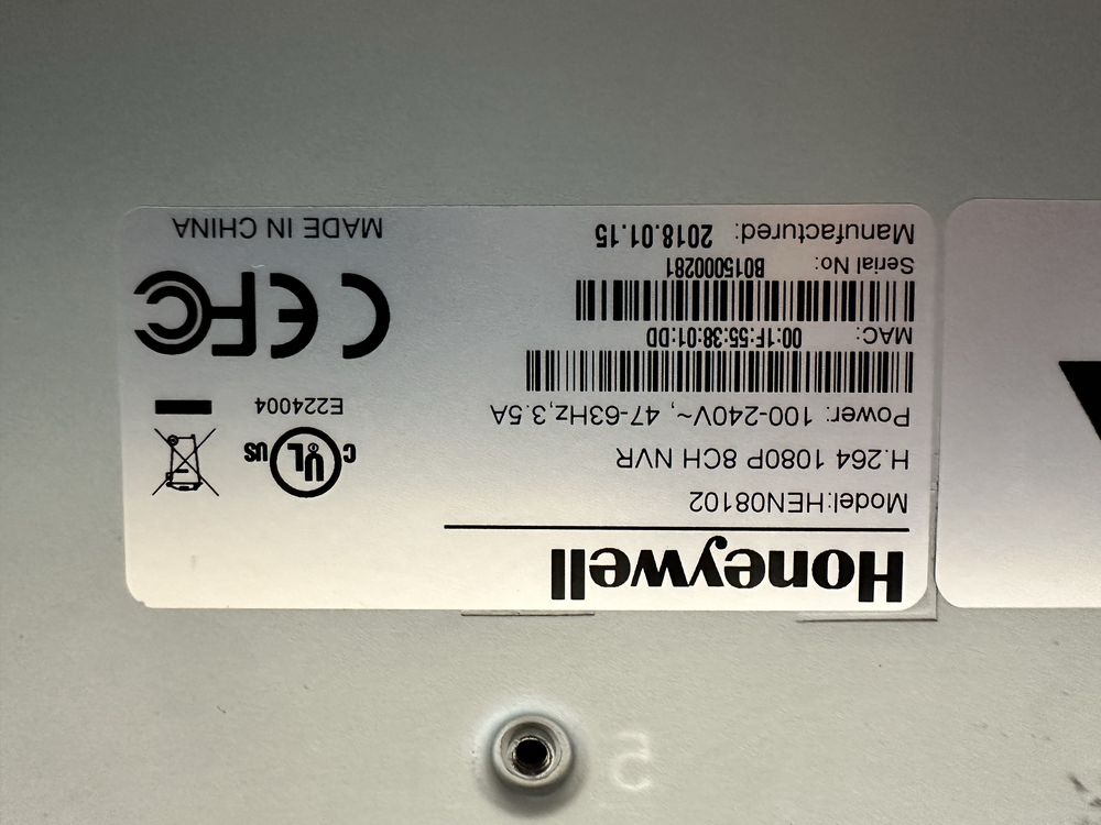 Rejestrator 8 IP kanałowy Honeywell HEN08102 do 8Mpx 4tb dysk