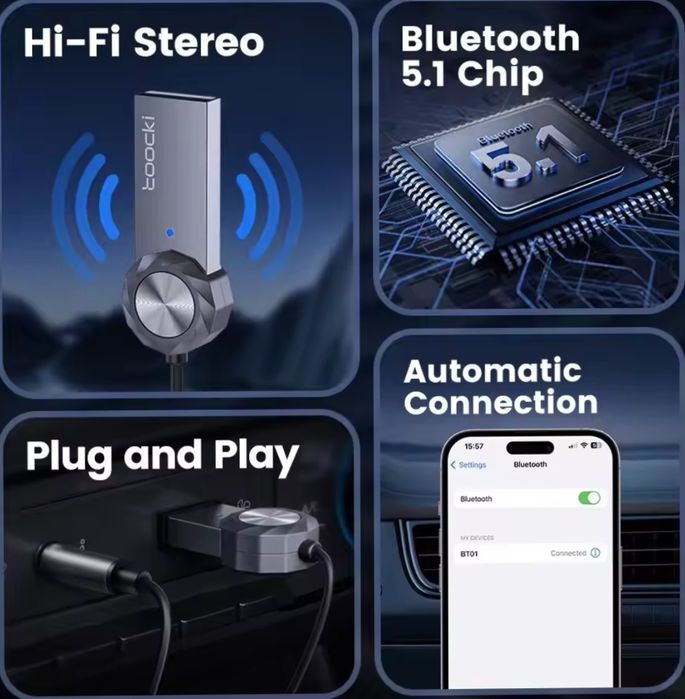 Toocki Bluetooth AUX адаптер