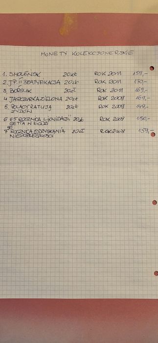 Zestaw monet kolekcjonerskich