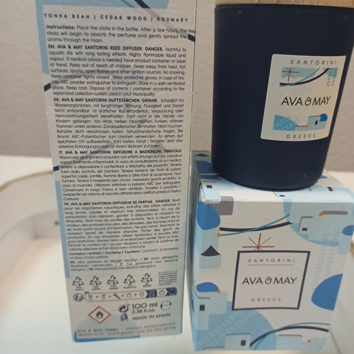 Zastaw  świeca+ perfumy do domu AVA &MAY