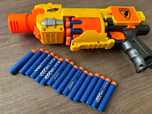 Pistola NERF 
Barricade RV-10
Recarga de 10 balas
+ 15 balas suplement