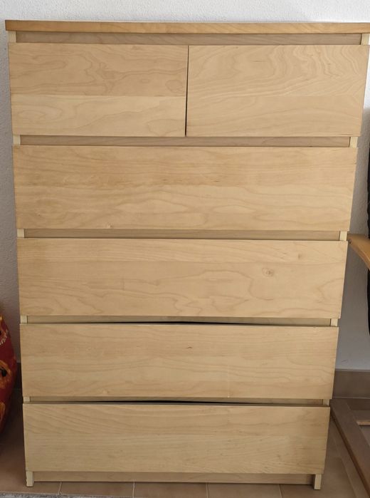 Cómoda Malm do ikea "cor faia"