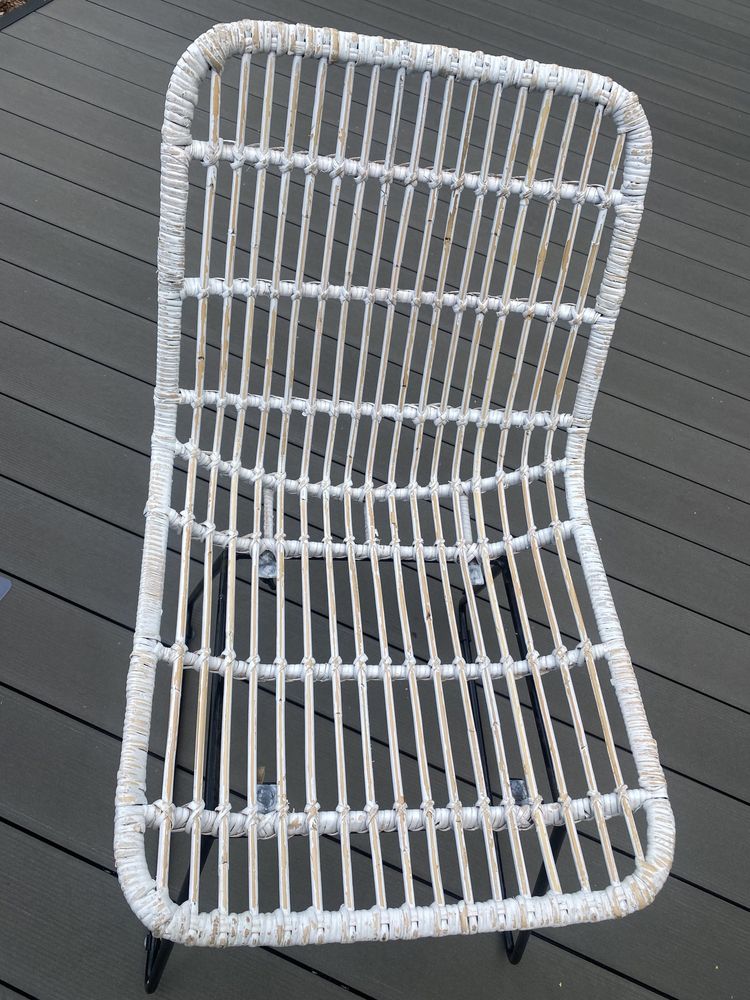 Krzesło ratanowe dinan białe przecierane oltte garden space