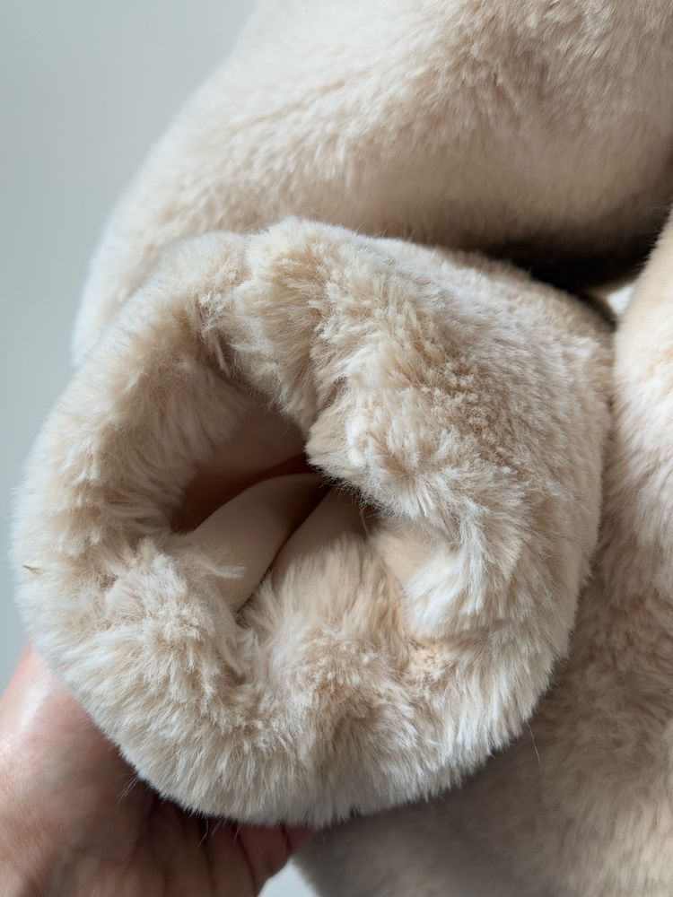 Futerko miś teddy kremowe ciepła kurtka na zimę rozmiar L