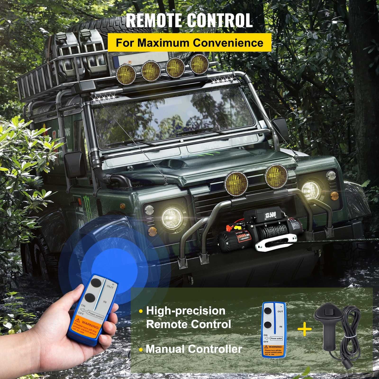 [NOVO] Guincho Elétrico com Comando para 4x4 • 6.2 Toneladas • 27 M