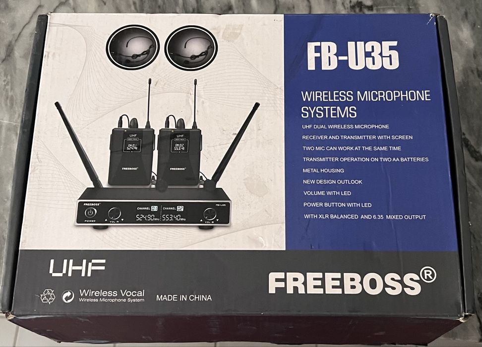 Conjunto microfones sem fio (lapela e face)