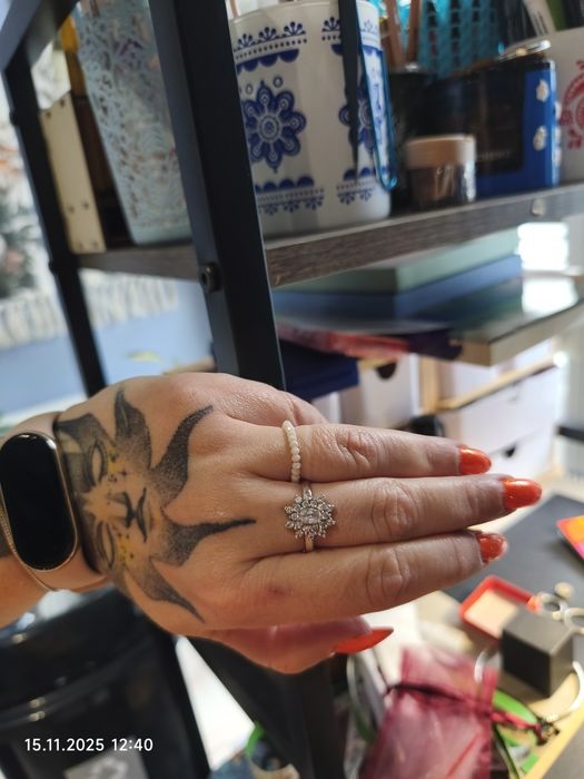 Pierścionek srebrny 925, średnica 19,8 m, duży rozm 22