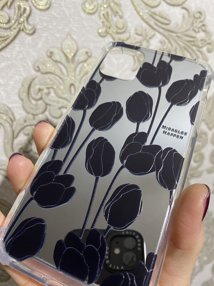 Чехол на айфон iphone 11 зеркальный с тюльпанами