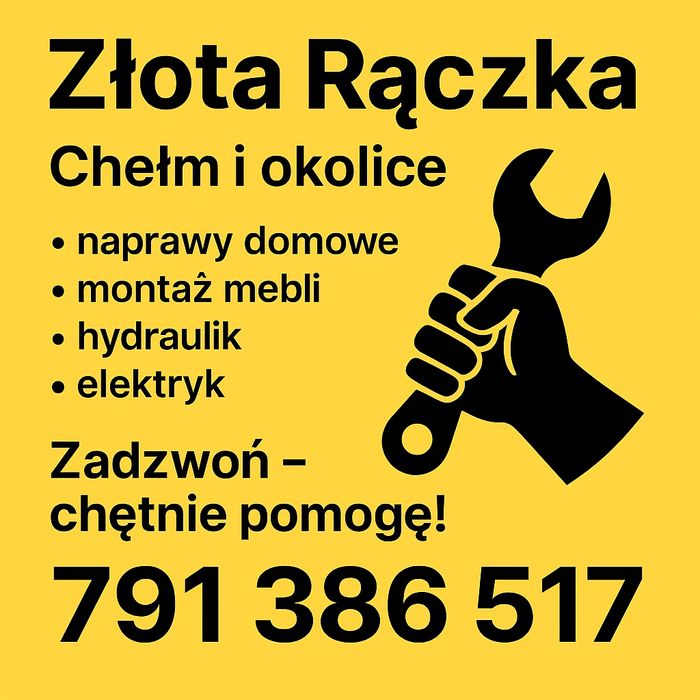 Złota Rączka – naprawy domowe, montaż mebli, hydraulik, elektryk