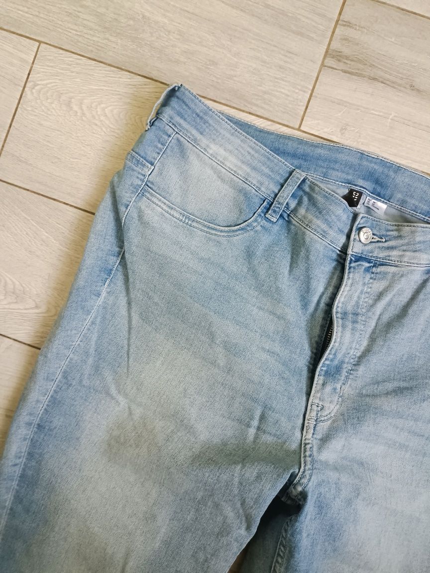 Jeansy H&M wysoki stan 48 elastyczne wąskie nogawki Plus size
