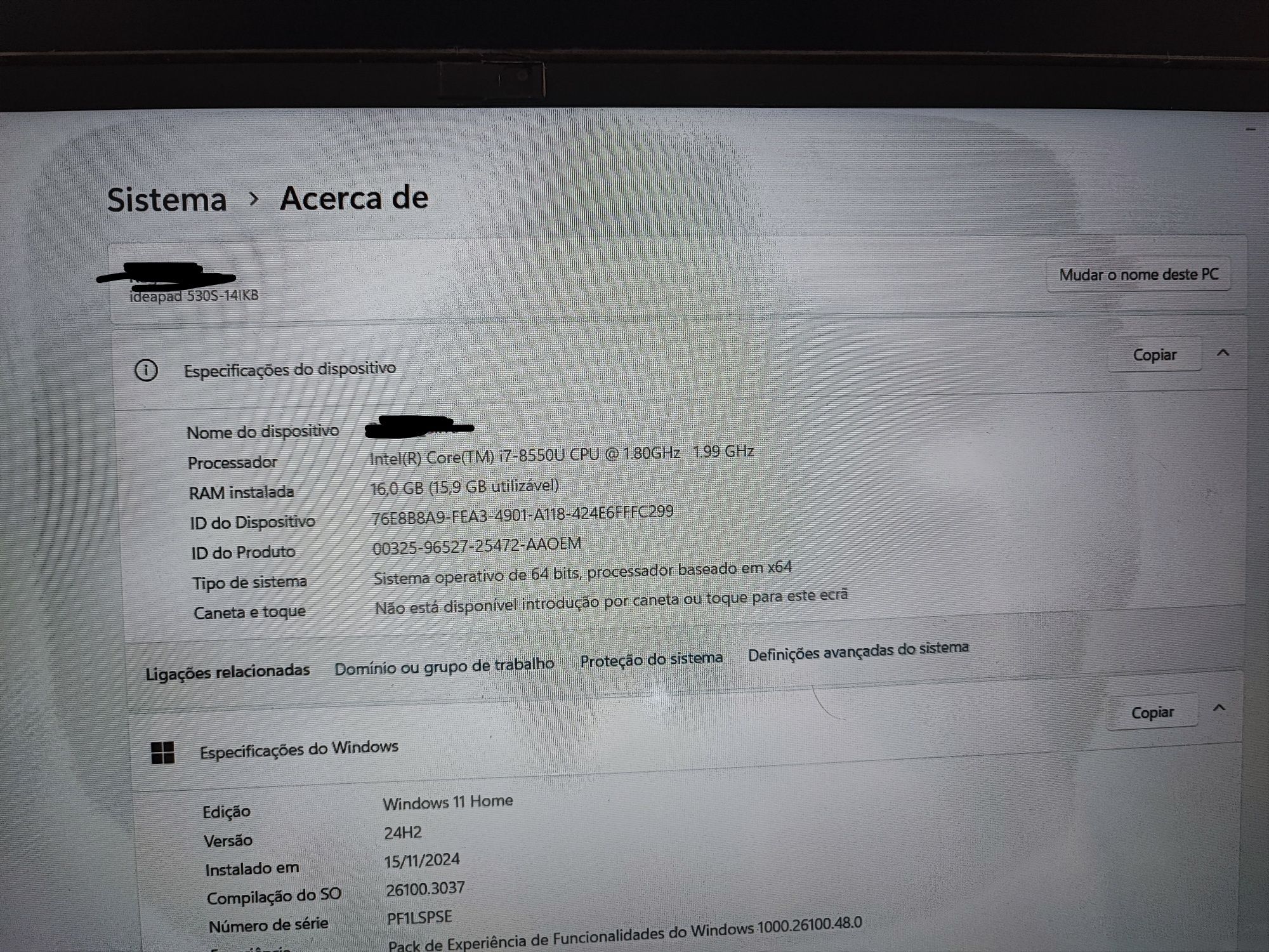 Portátil Lenovo ideapad 530s-14ikb