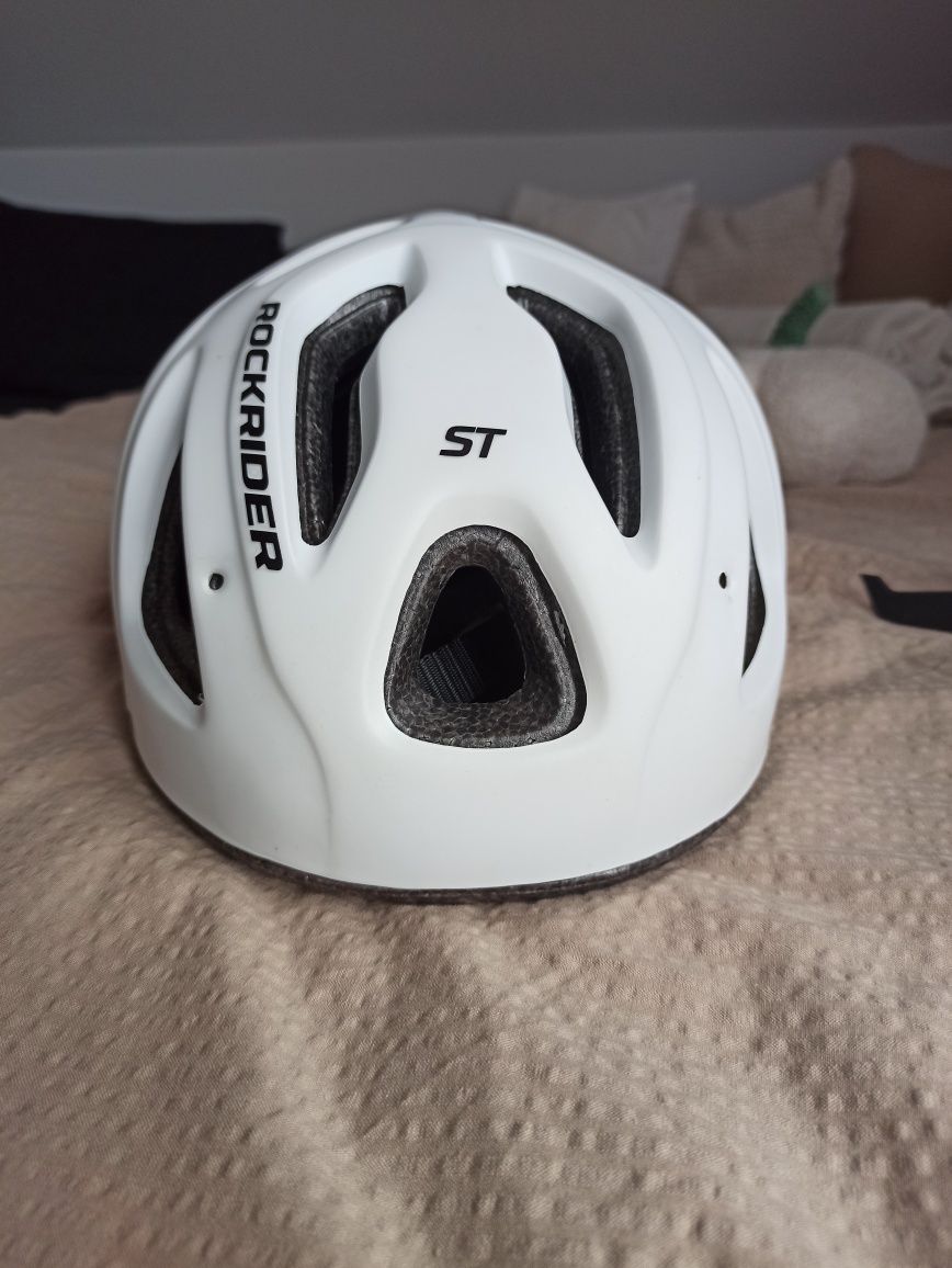 Biały matowy kask rowerowy Rockrider ST Decathlon S/M