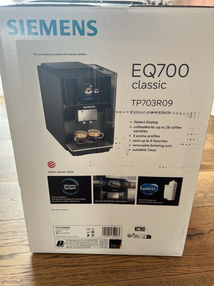 Нова кавомашина Siemens EQ700 TP713R09 з офіційною гарантією