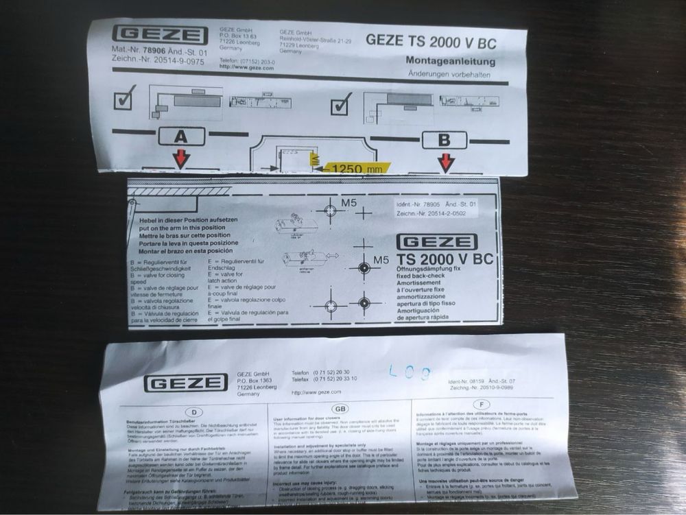 Дверні доводчики GEZE TS 2000 V BC