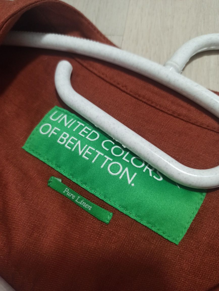 Benetton льняное платье оверсайз