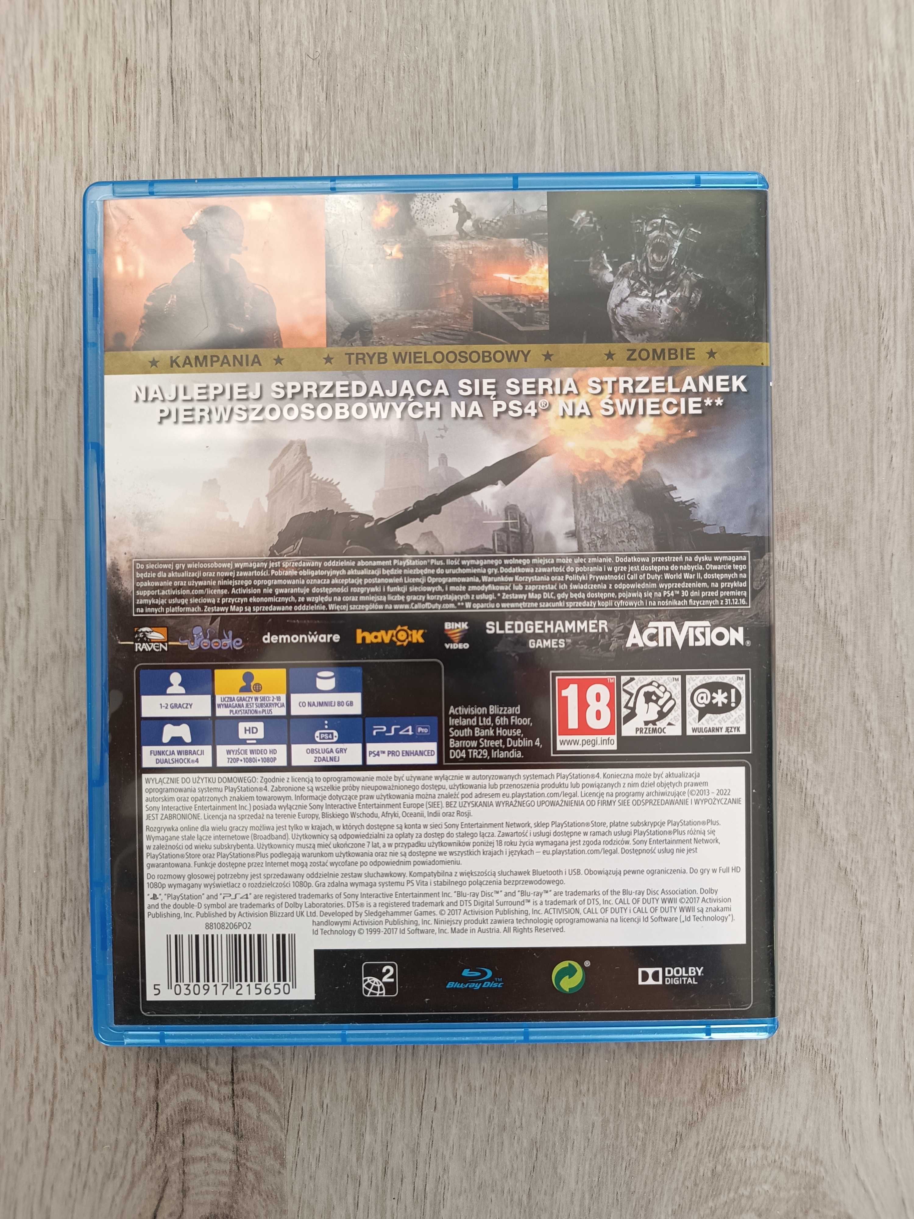 Call of duty WWII PS4 jak nowa