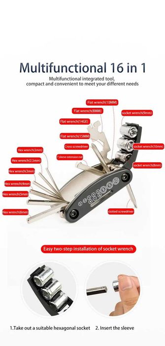 Zestaw naprawczy do roweru mini pompka łatki Multitool
