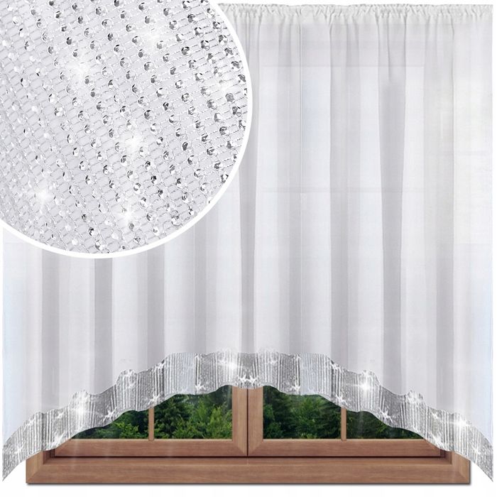 Firana Firanka Gotowa Woal Łuk Cyrkonie Diamenty 150X400