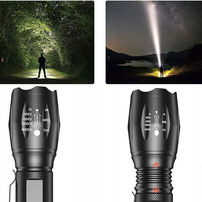 2x Latarka Wojskowa Led Cree XM-L T6 + Q5 GRATIS Zestaw Prezent