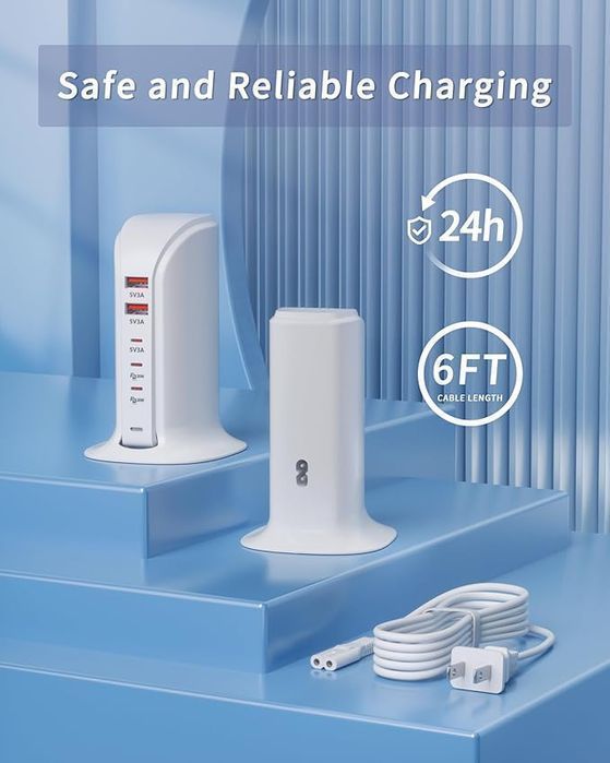 Wieloportowa Stacja Ładująca 55W Usbx2 Oraz Usb-C 3