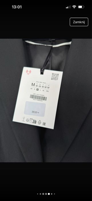 nowa marynarka zara szerokie ramiona poduszki czarna m 38 oversize 50