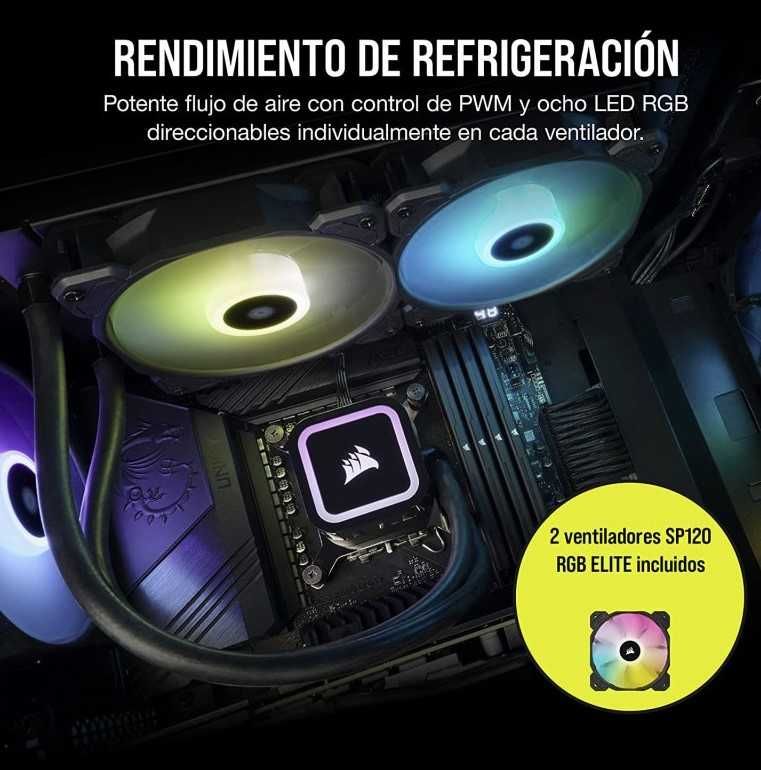 Corsair iCUE H100x RGB ELITE Kit de Refrigeração Líquida 240mm Preto