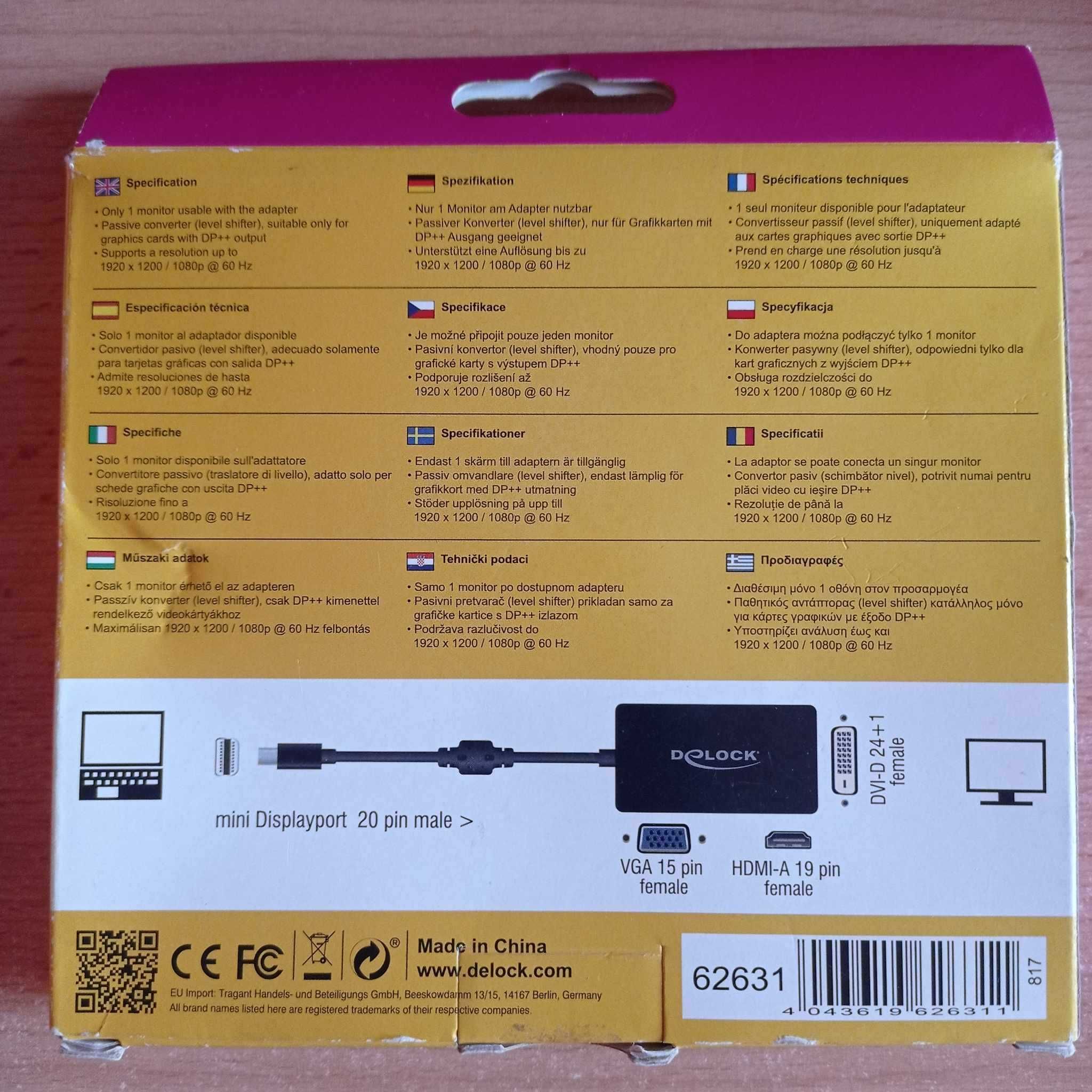 Adapter Mini - DisplayPort -> VGA - HDMI - DVI