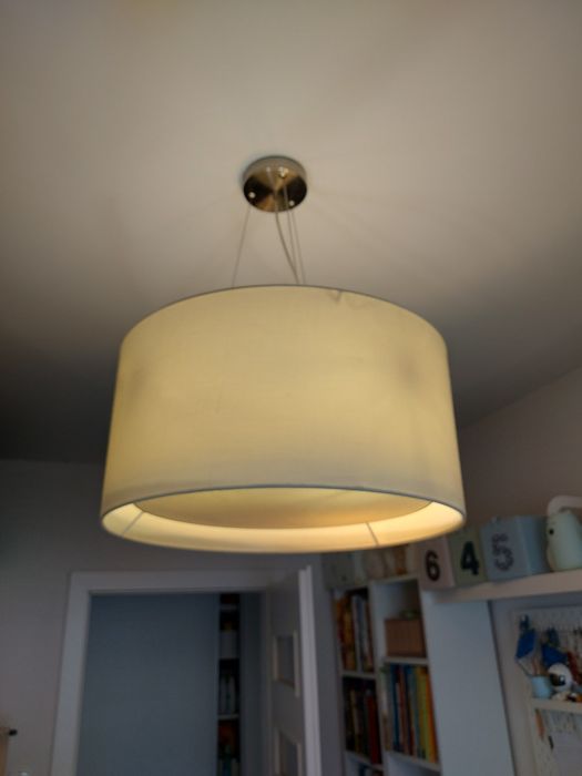 Lampa wisząca sypialnia salon beżowa abażur 50 cm - Zuma Line Cafe