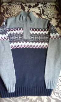 Джемпер свитер мужской с узором р 46-48 акрил