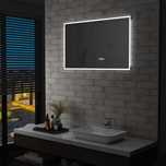 Vidaxl Lustro Łazienkowe Z Led, Czujnikiem Dotyku I Zegarem, 100X60 Cm