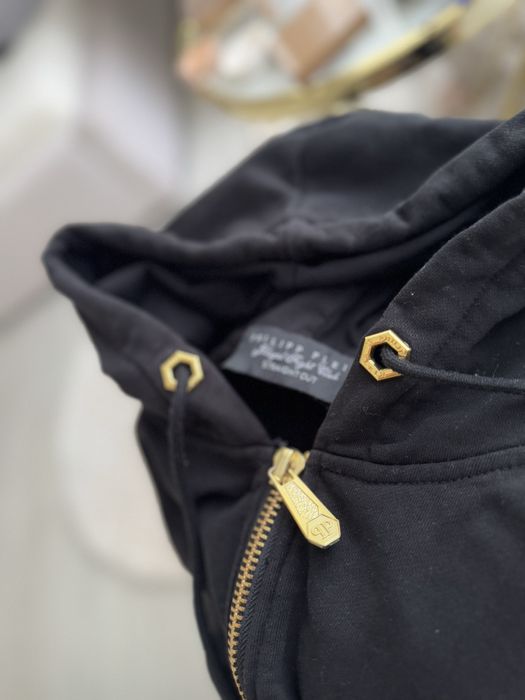 Bluza na rozpinanie z kapturem Philipp Plein Damska M złote cyrkonie