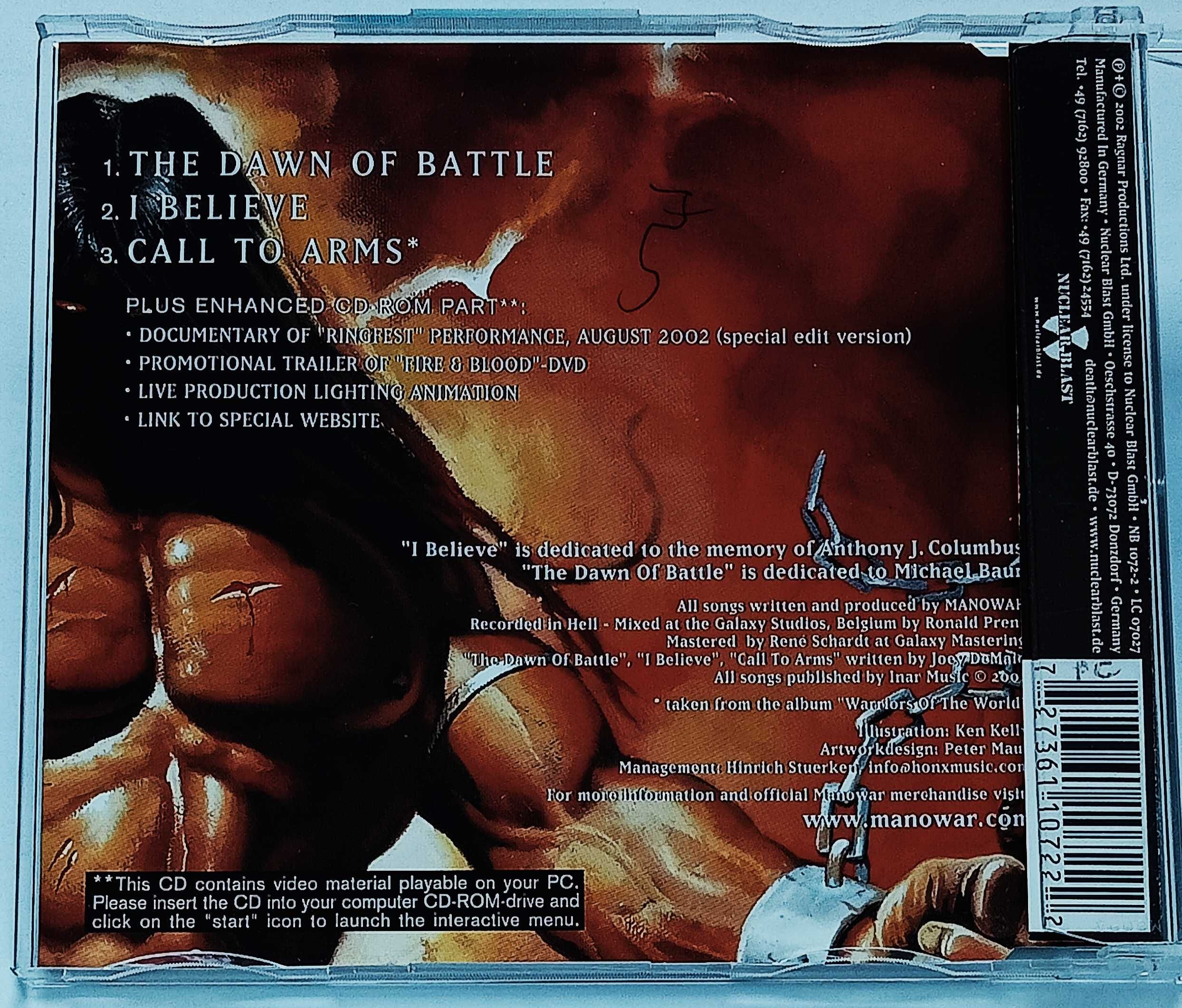 Manowar – The Dawn Of Battle MAXI SINGLE CD 2002