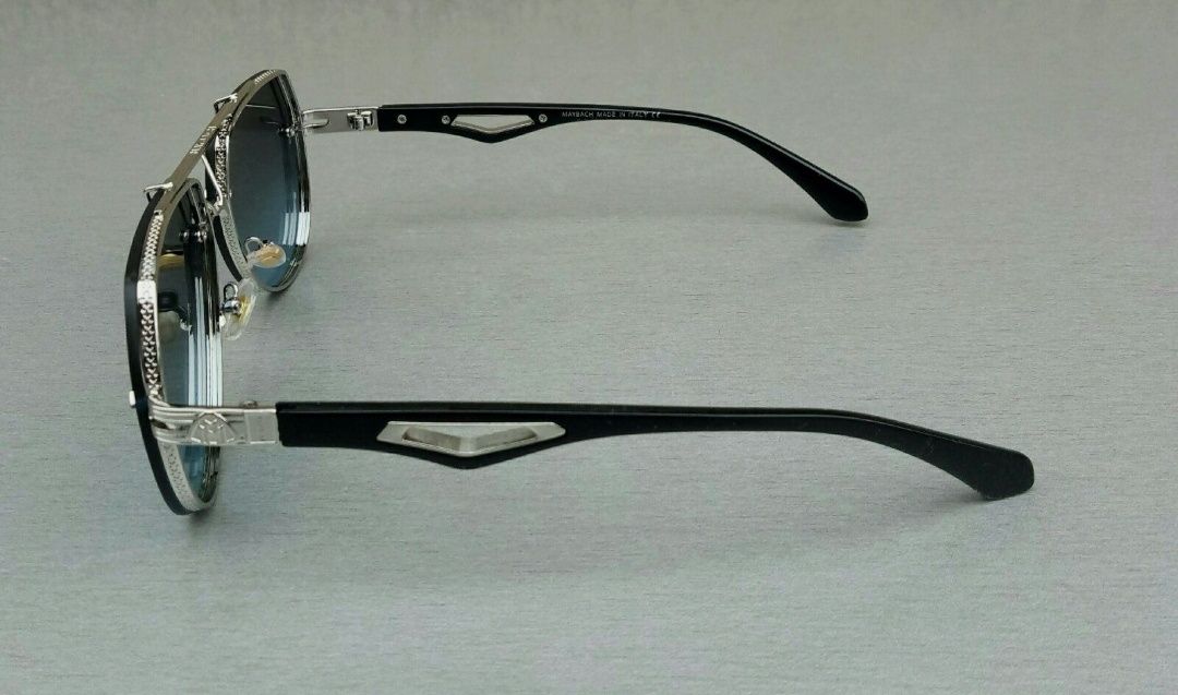 Maybach очень стильные мужские очки серо синий градиент в серебр метал