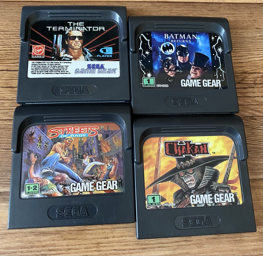 Sega Game Gear: Terminator, Streets of Rage, Shinobi ll, Batman,Chakan